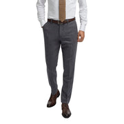 Thomas - Men's Navy Wool Blend Herringbone Tweed Trousers