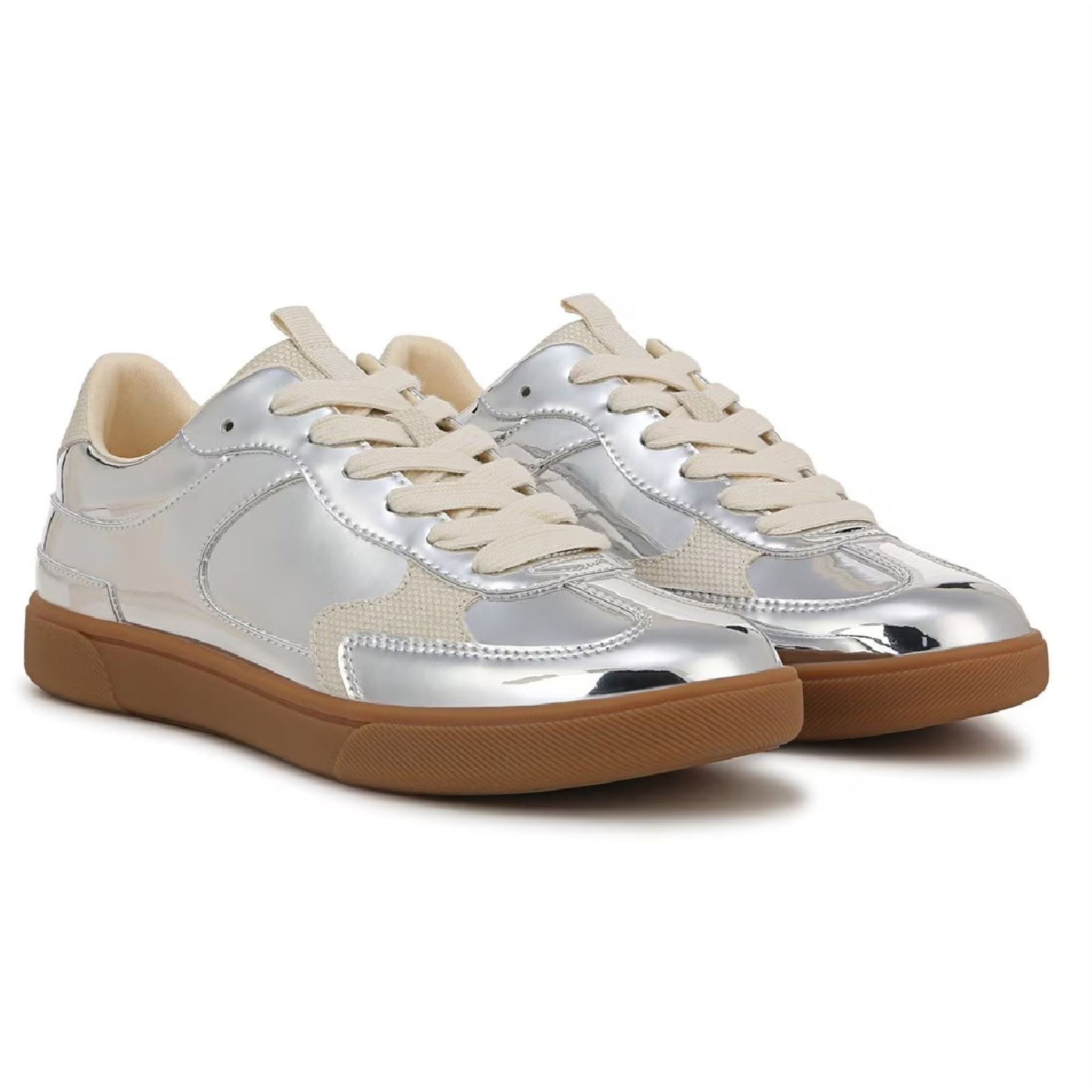 Tastic - Women's Silver Lace-Up Sneakers