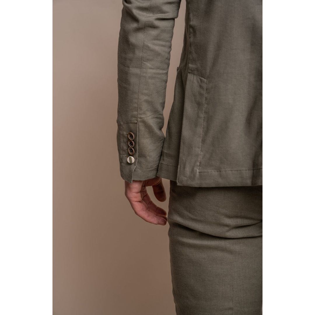 Mens Sage Green Linen 2 Piece Summer Suit