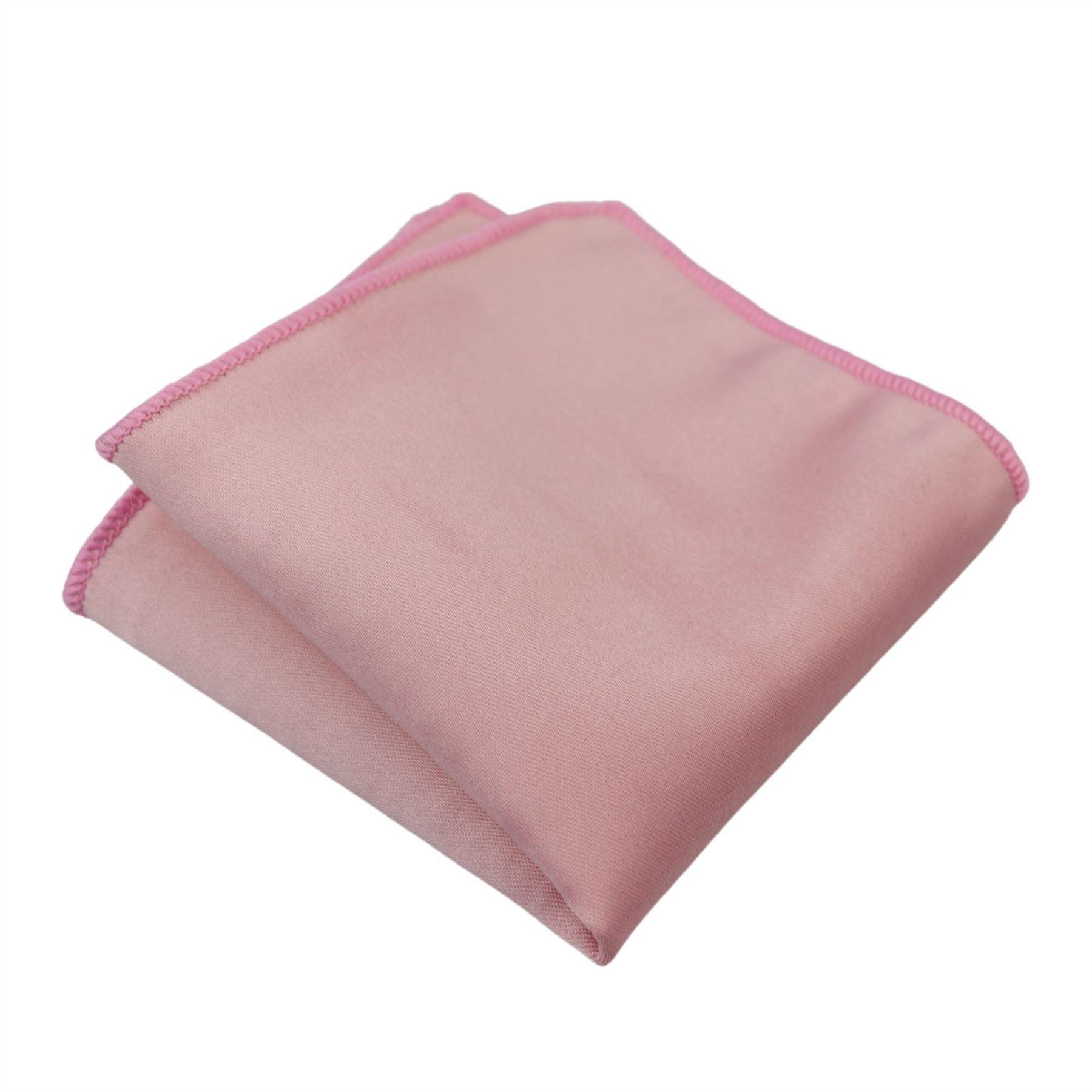 Mens Tie & Hankie Handkerchief Pocket Square Neck Tie Satin Silk Light Dusty Pink Peach - Knighthood Store