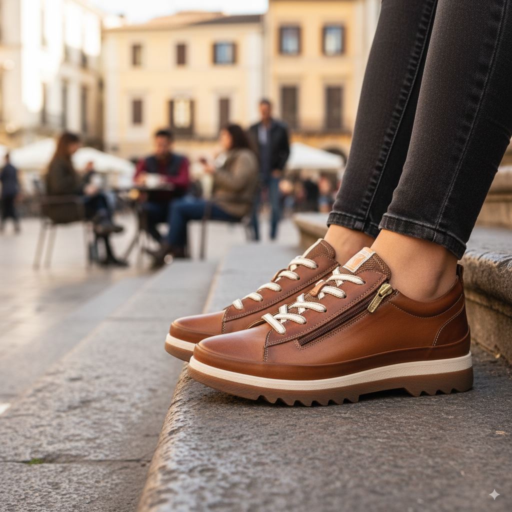 Vigo - Women’s Brandy Brown Leather Sneakers