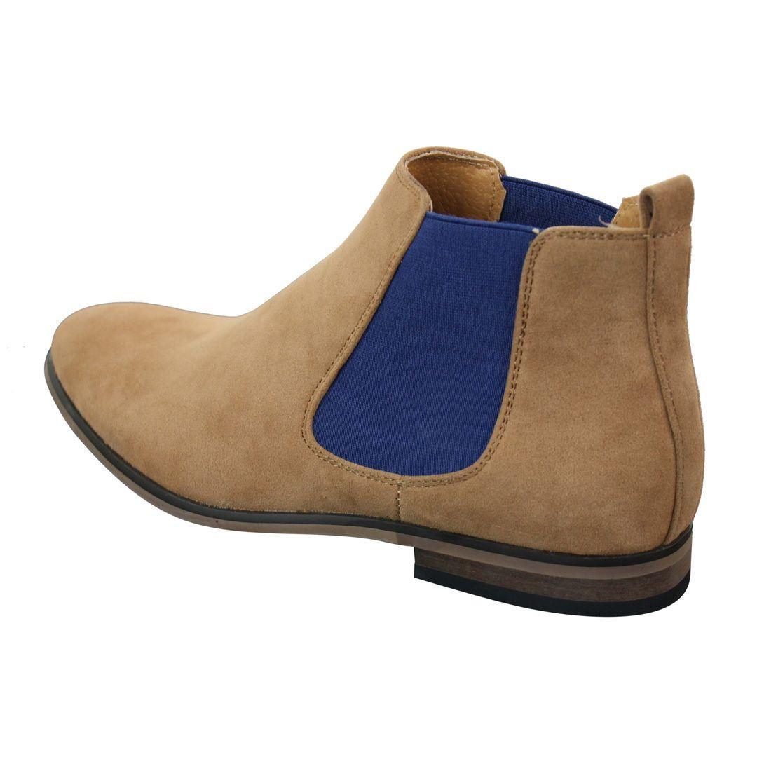Mens Italian Suede Slip On Ankle Boots Smart Casual Desert Chelsea Dealer - Knighthood Store