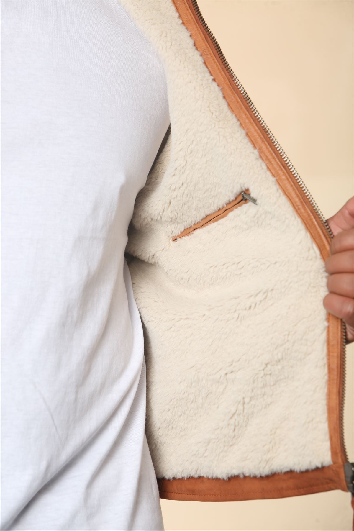 Men's Suede Pilot Aviator Leather Jacket