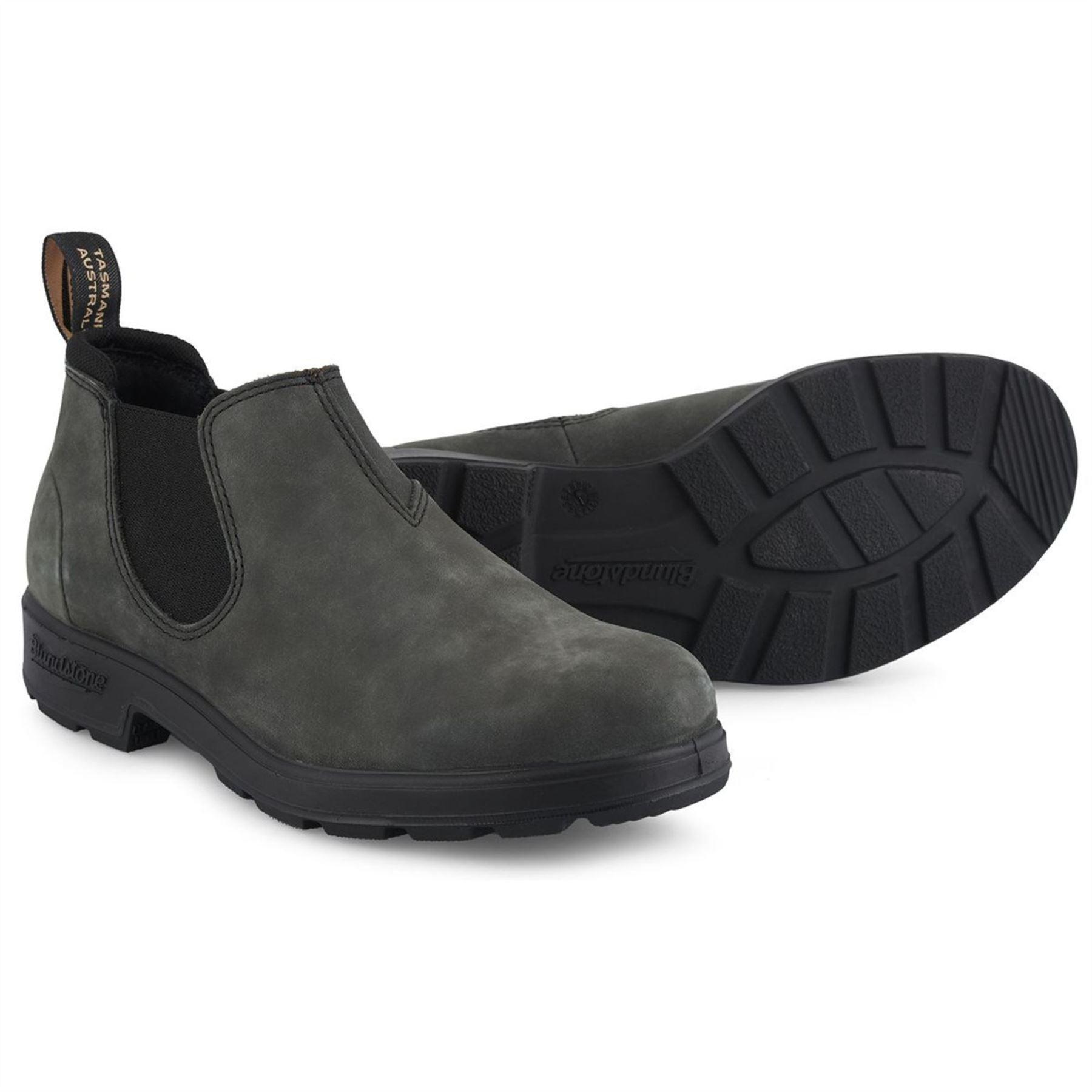 Blundstone 2035 Rustic Black Low-Cut Leather Boots Retro Vintage Slip On - Knighthood Store