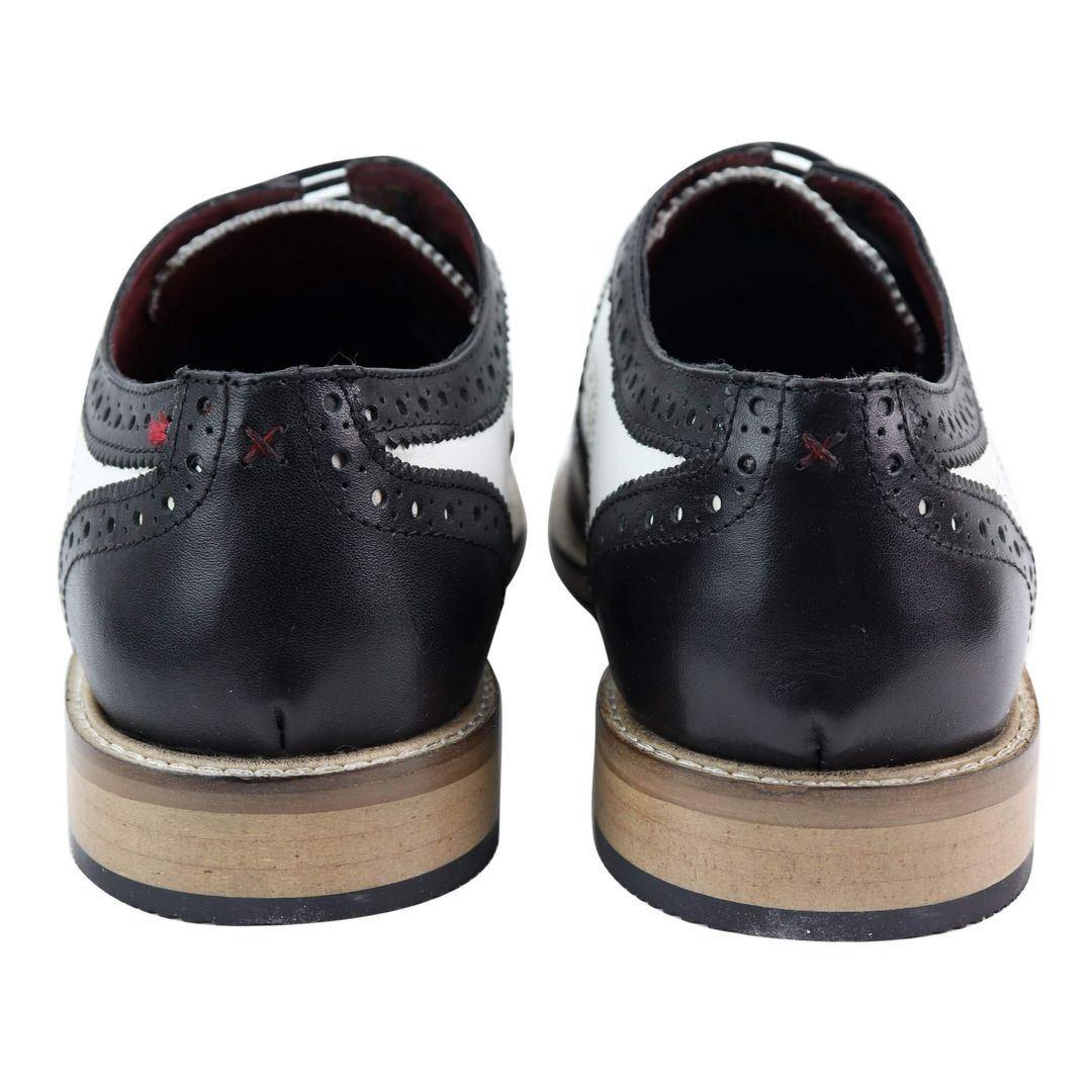 Mens Real Full Leather Gatsby Shoes Classic Leather 1920s Italian Smart Formal - Knighthood Store