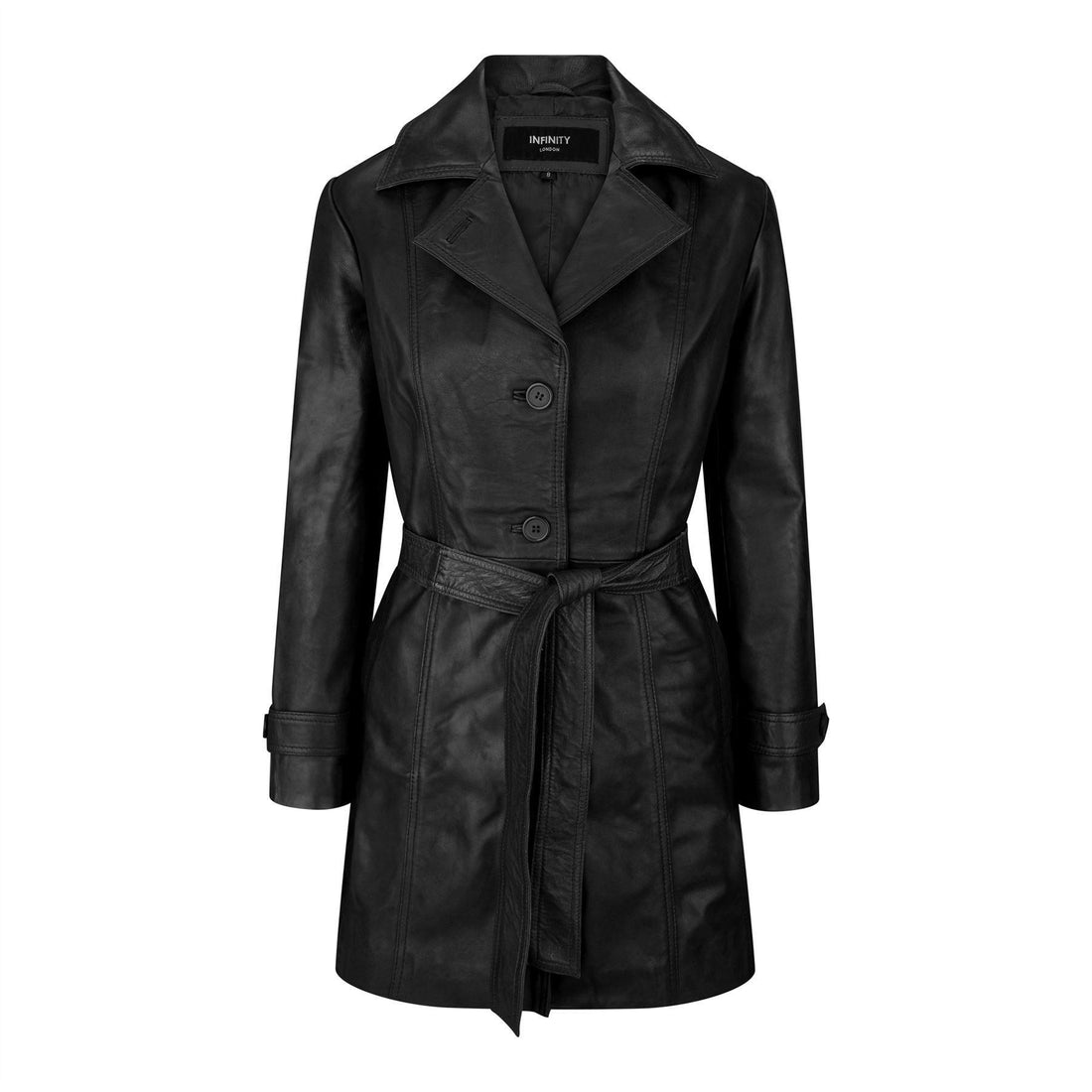 Ladies Women Real Leather Mid Length Blazer Style Retro Jacket - Knighthood Store