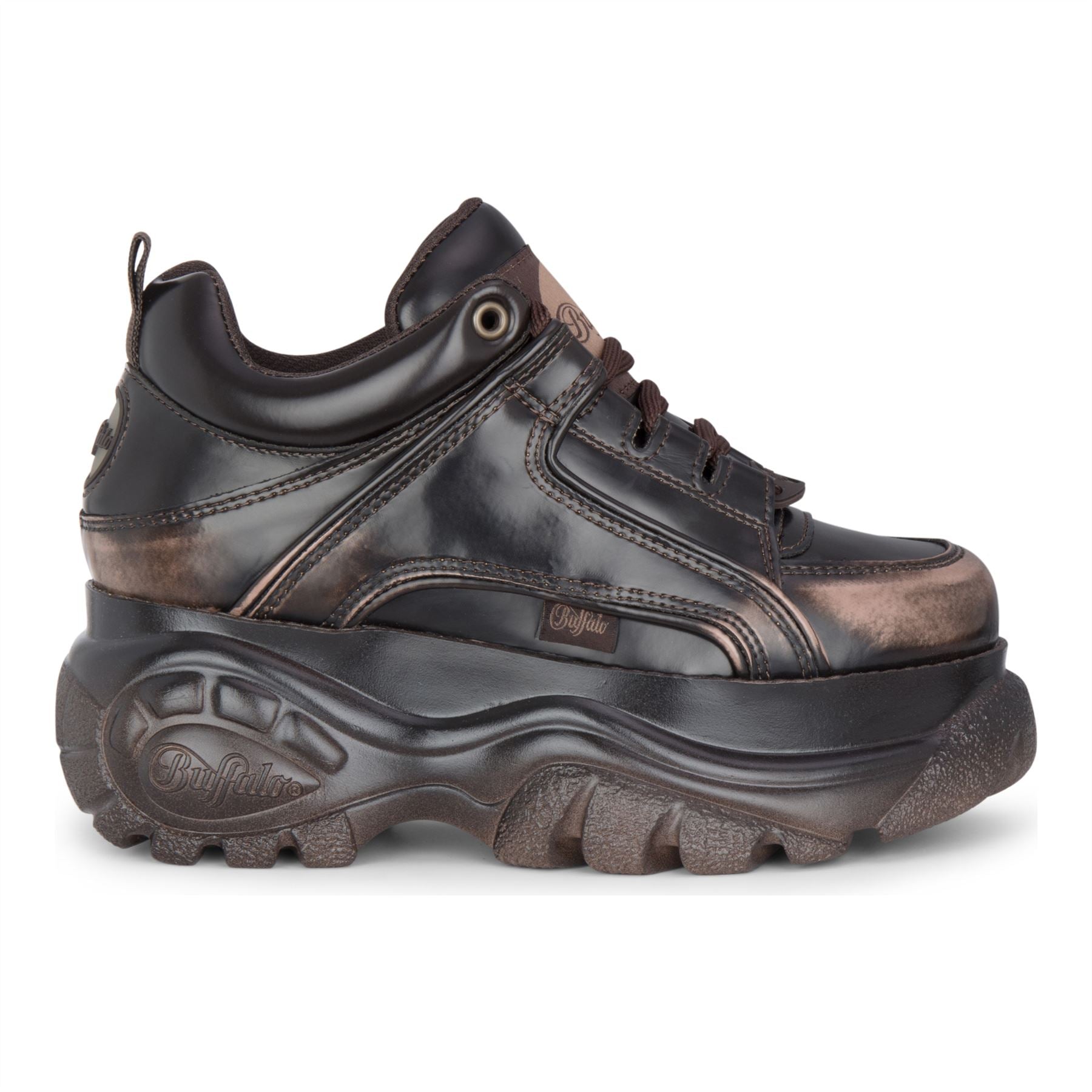 1339-14 VNTG - Women’s Brown Platform Lace-Up Sneakers