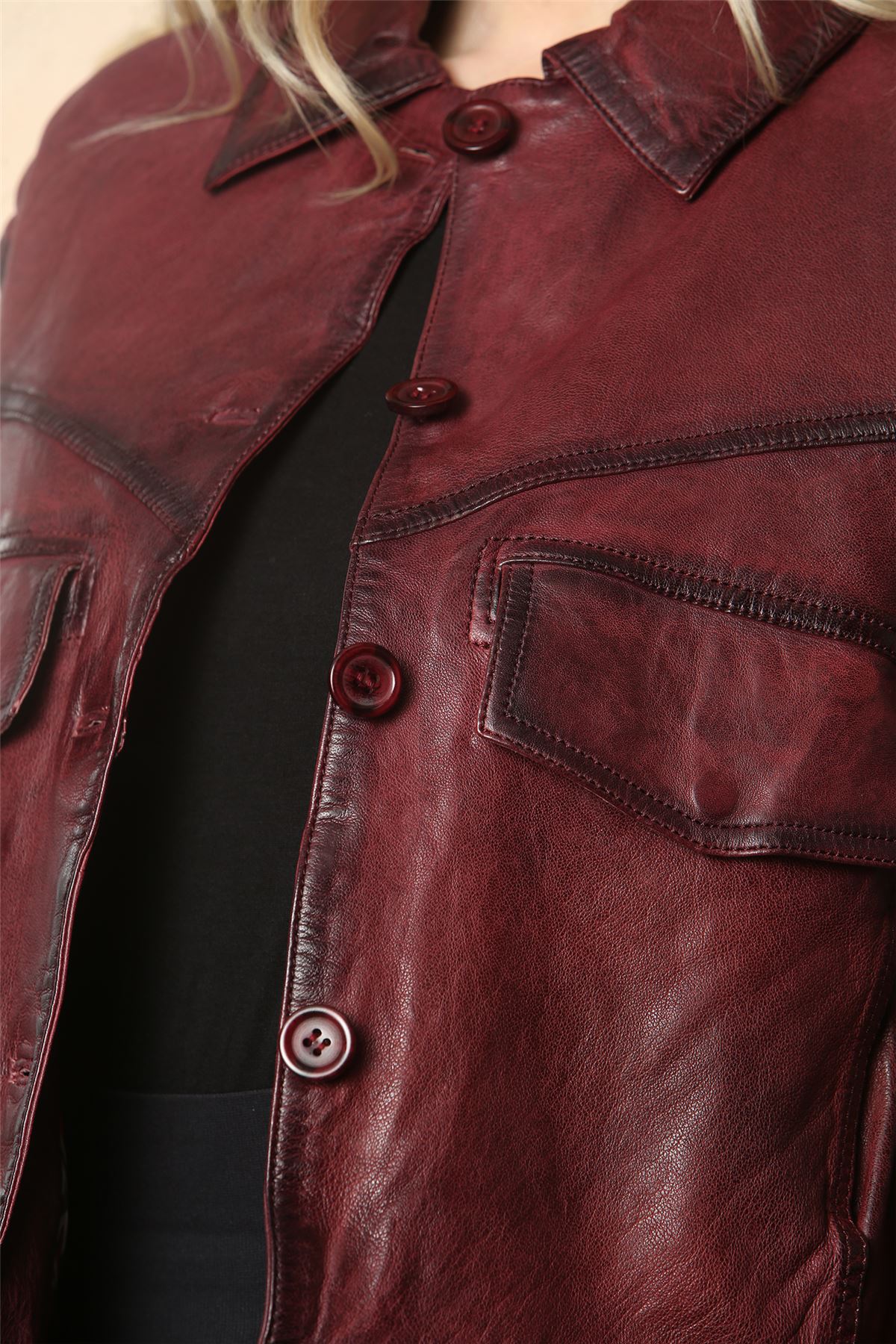 Women's Retro Classic Collar Biker Leather Jacket