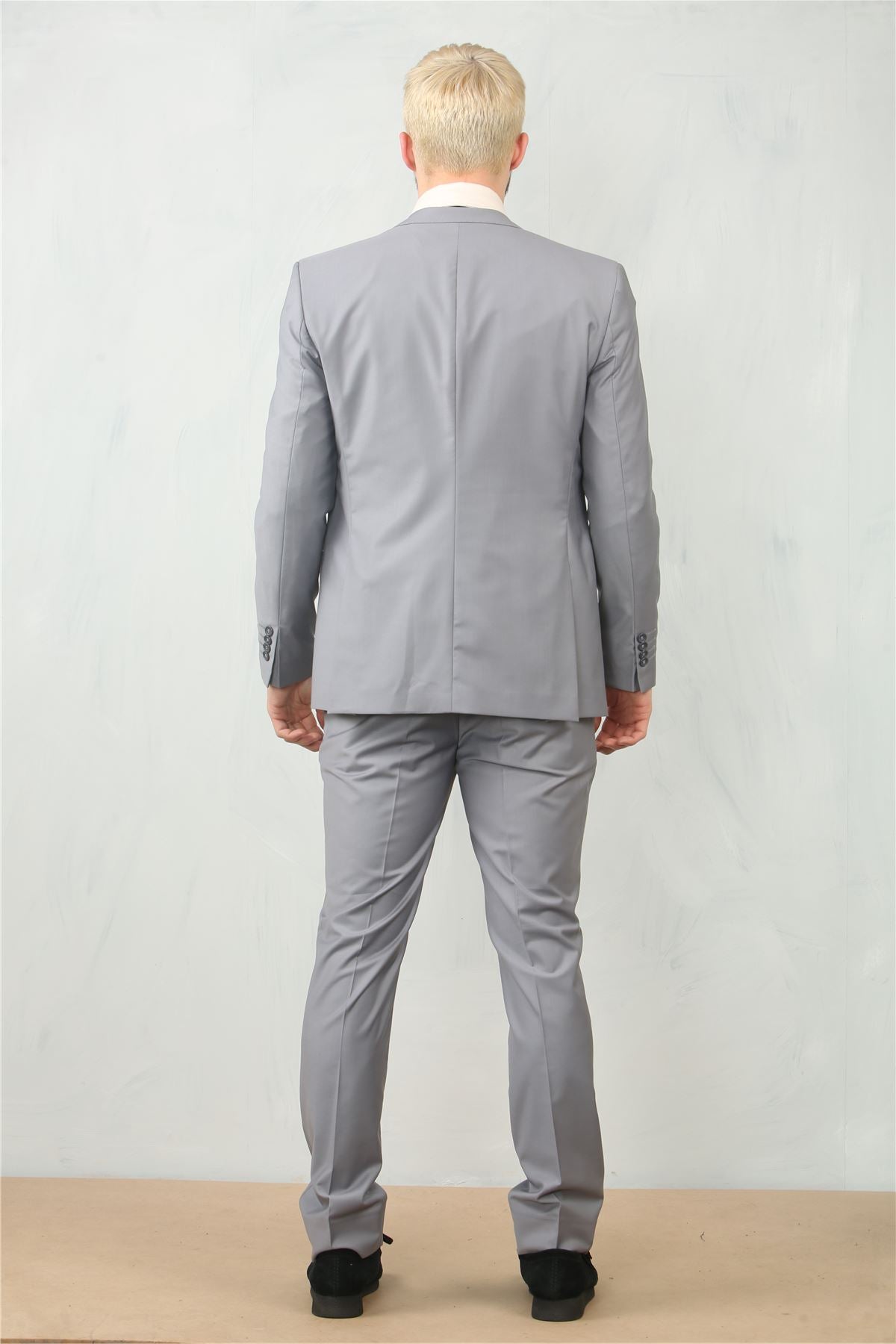 IM30 - Men's Grey 3 Piece Stitch Lapel Formal Suit