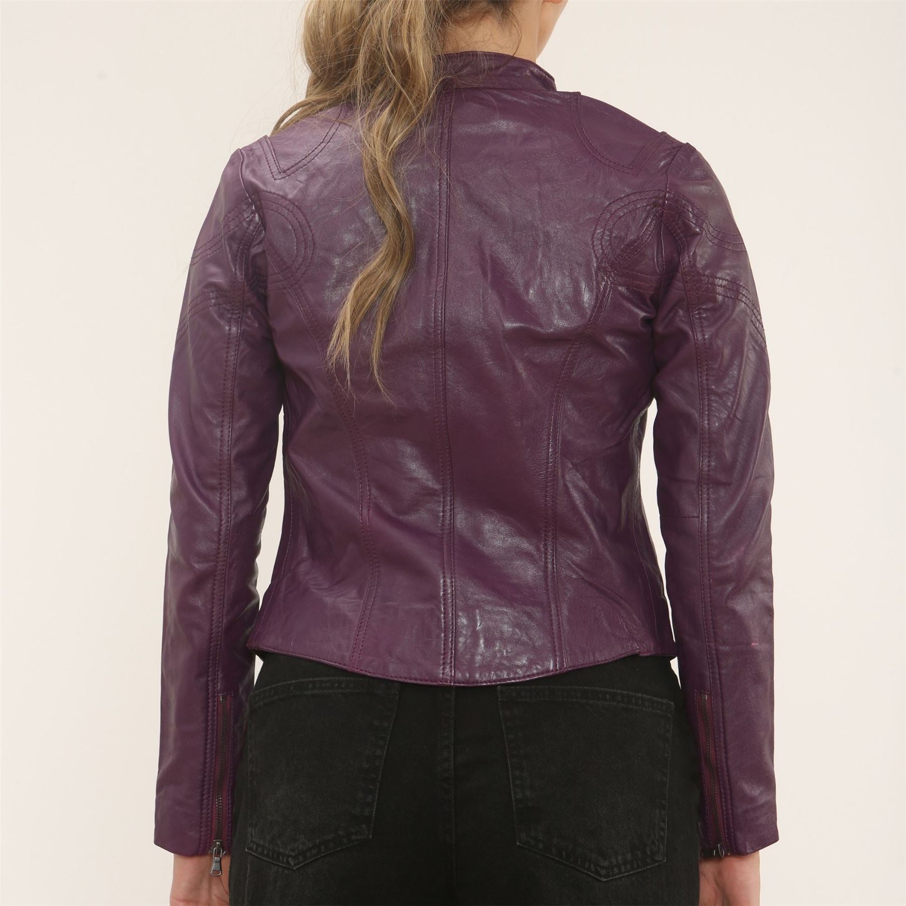 Women's Real Leather Classic Racer Style Biker Jacket