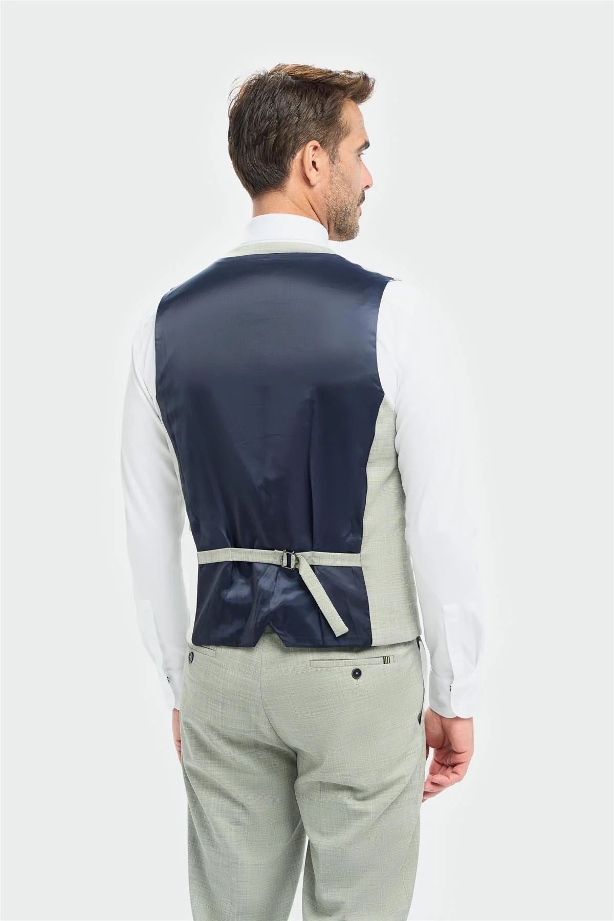 Men's Waistcoat Sage Green Tailored Fit Vest