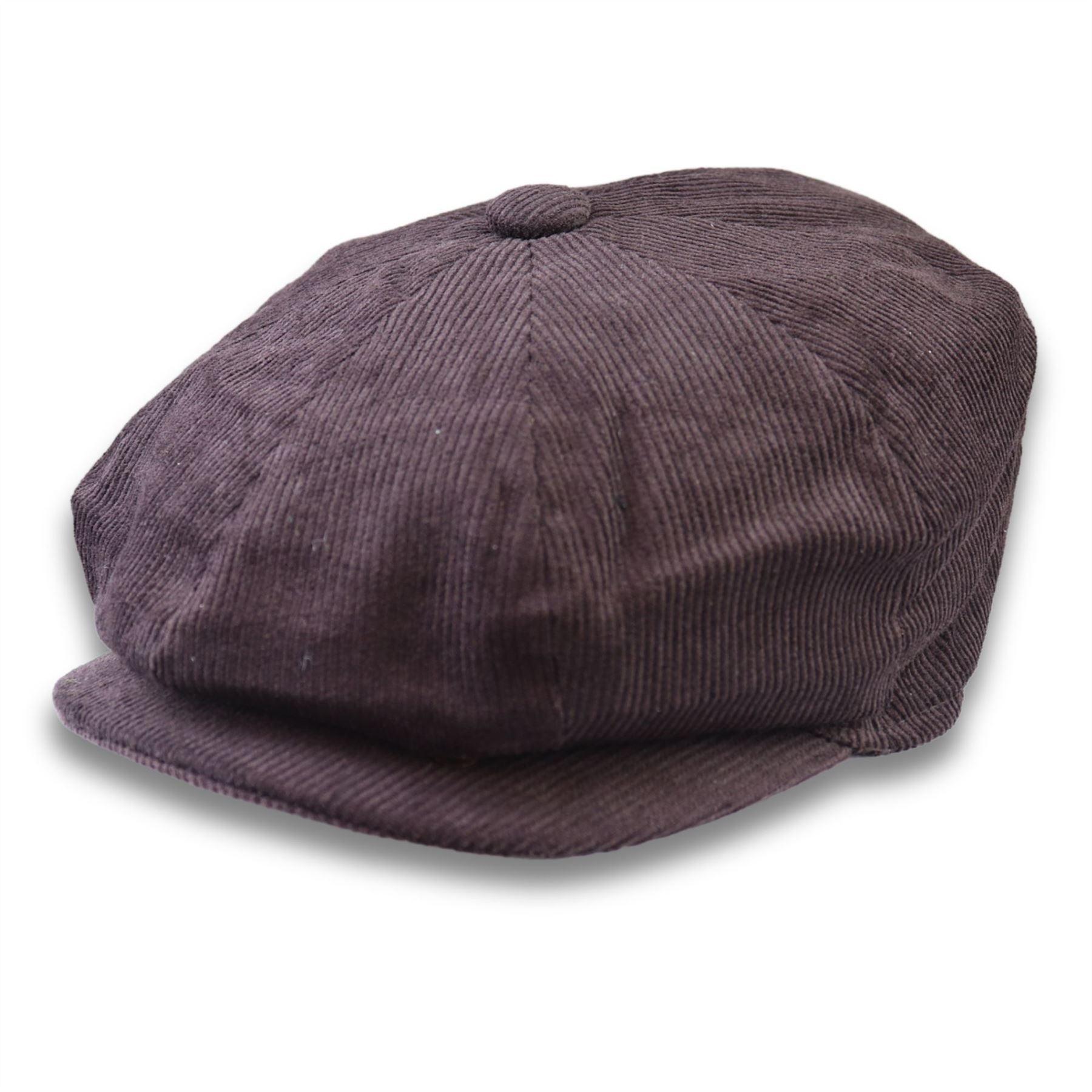 Men's Flat Cap 100% Cotton Corduroy Newsboy Baker Boy Peaked 8 Panel Hat - Knighthood Store