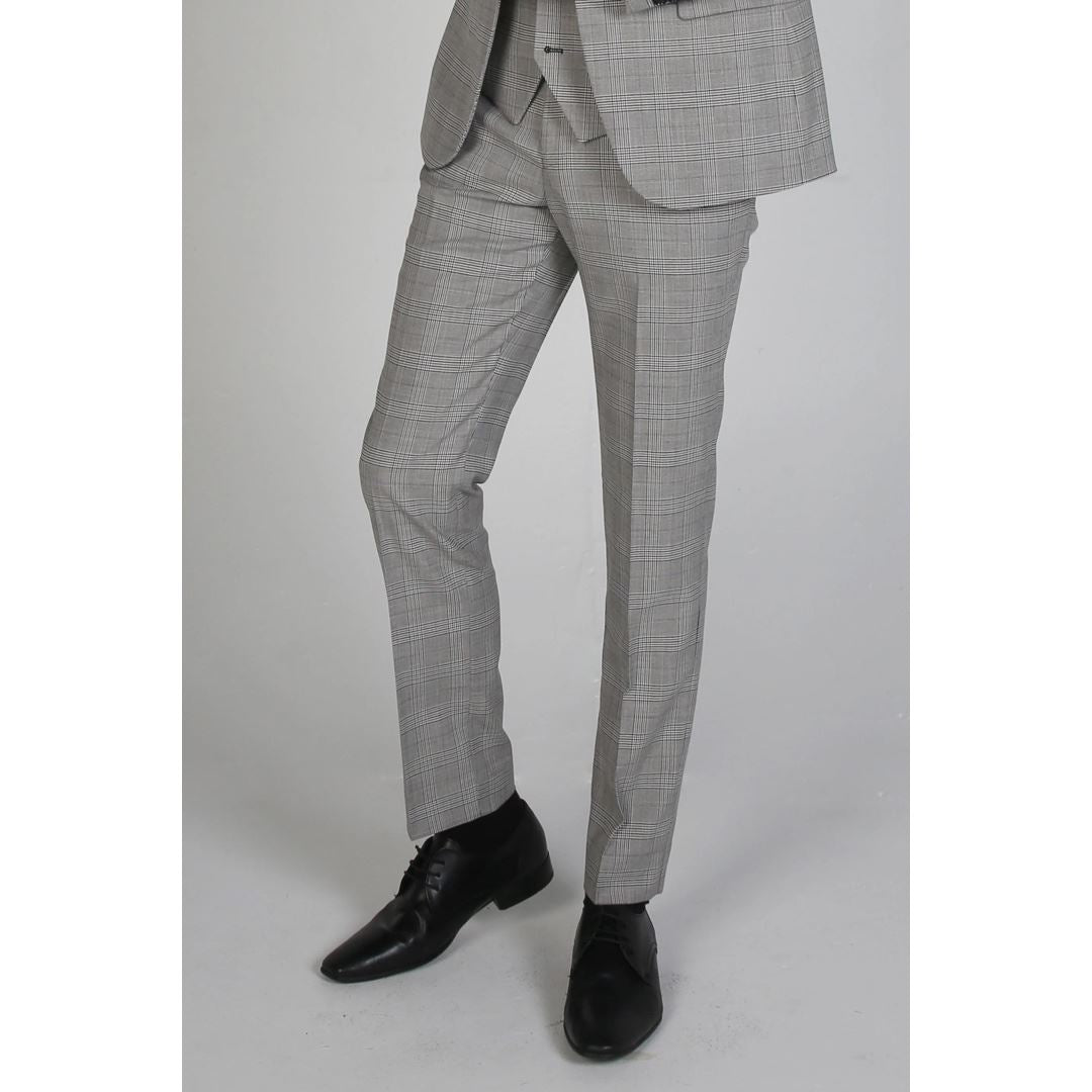 Hugo - Men's Check Grey Trouser Bussiness Office Wear
