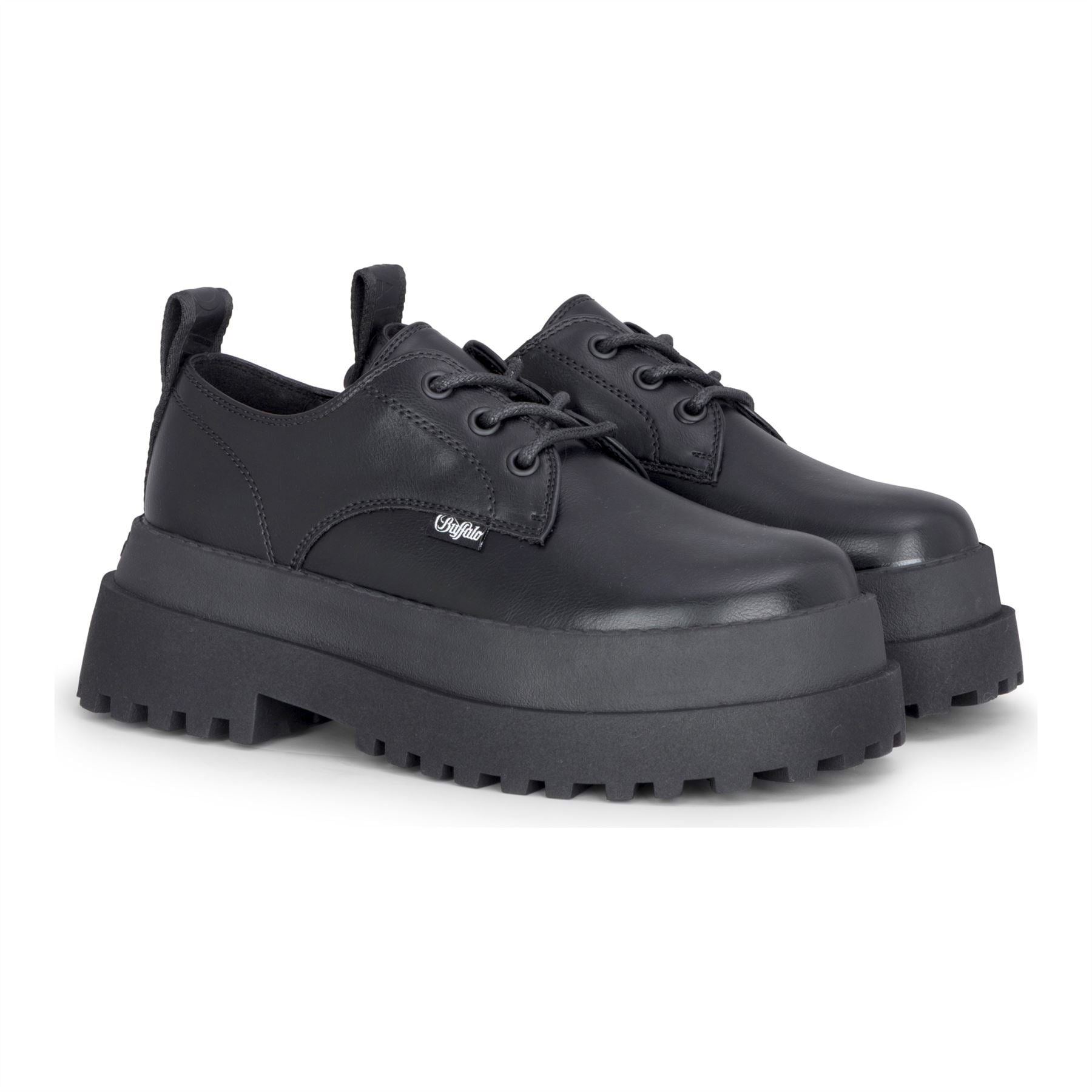 PLUTO LACE UP - Women’s Black Lace-Up Platform Shoes