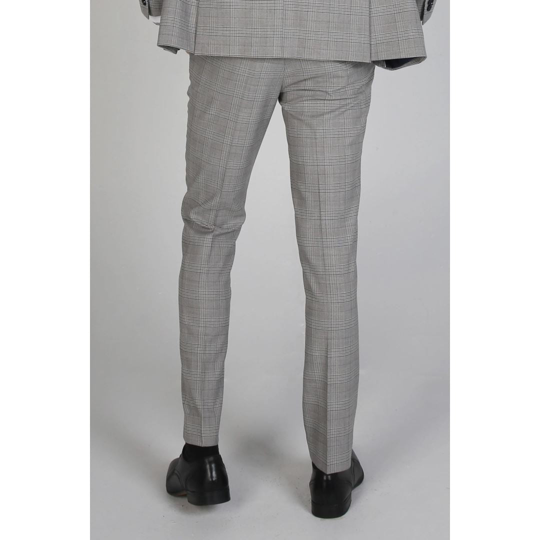 Hugo - Men's Check Grey Trouser Bussiness Office Wear