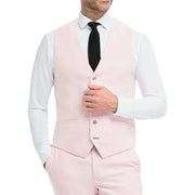 Men's Waistcoat Pink Tailored Fit Summer Vest