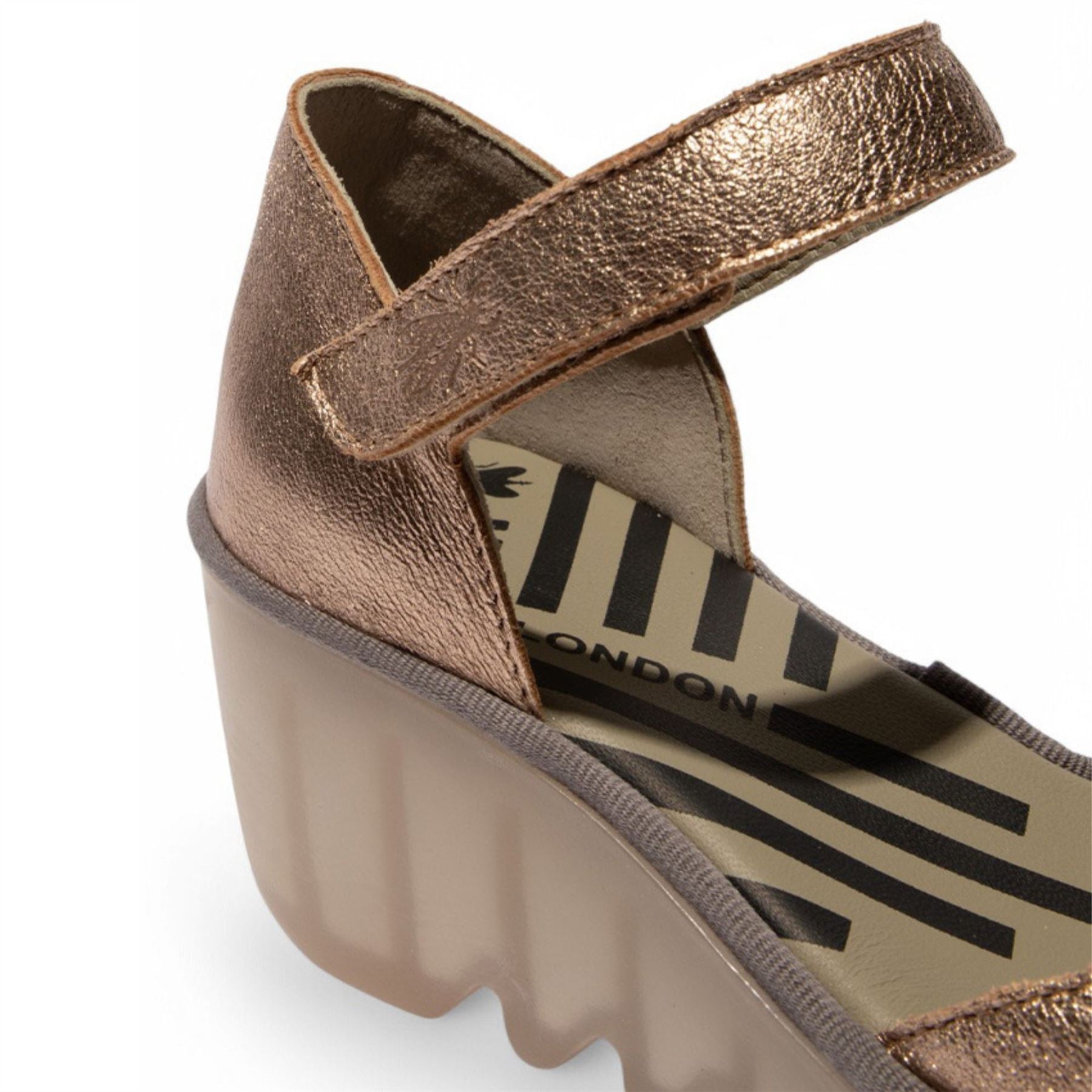 BISO305FLY - Women's Wedge Heel Closed Toe Leather Sandals