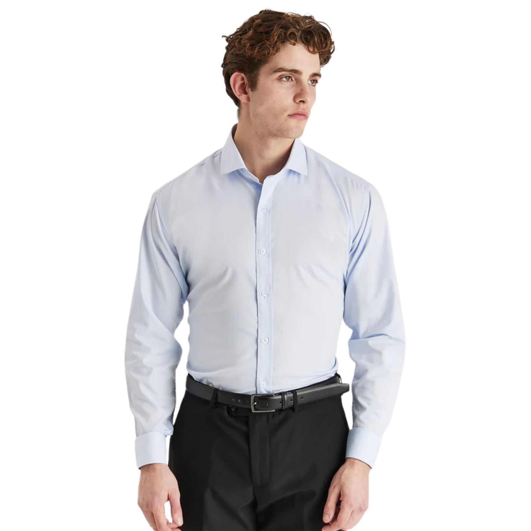 Men’s Classic Double Cuff Cutaway Collar Dress Shirt