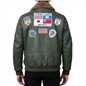Men's Cowhide Top Gun Maverick Leather Aviator Bomber Jacket