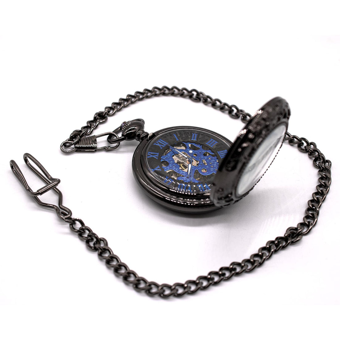 Mechanical Skeleton Half Hunter Vintage Pocket Watch