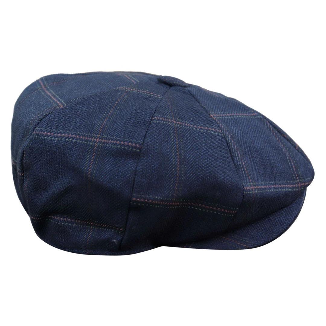 Mens 8 Panel Button Hat Flat Cap Newsboy Baker Boy Check Hat Tweed Blinders - Knighthood Store