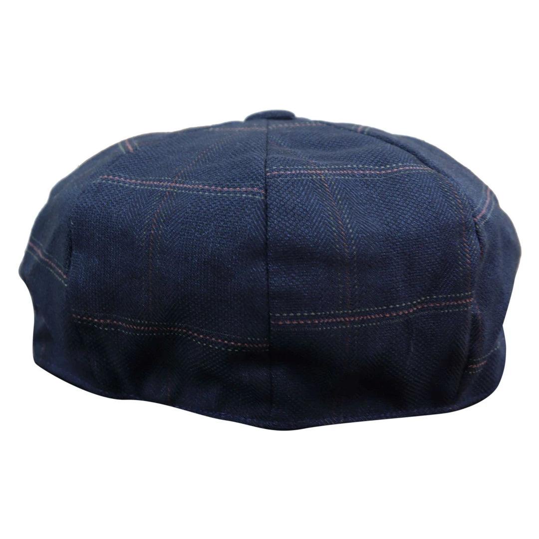 Mens 8 Panel Button Hat Flat Cap Newsboy Baker Boy Check Hat Tweed Blinders - Knighthood Store