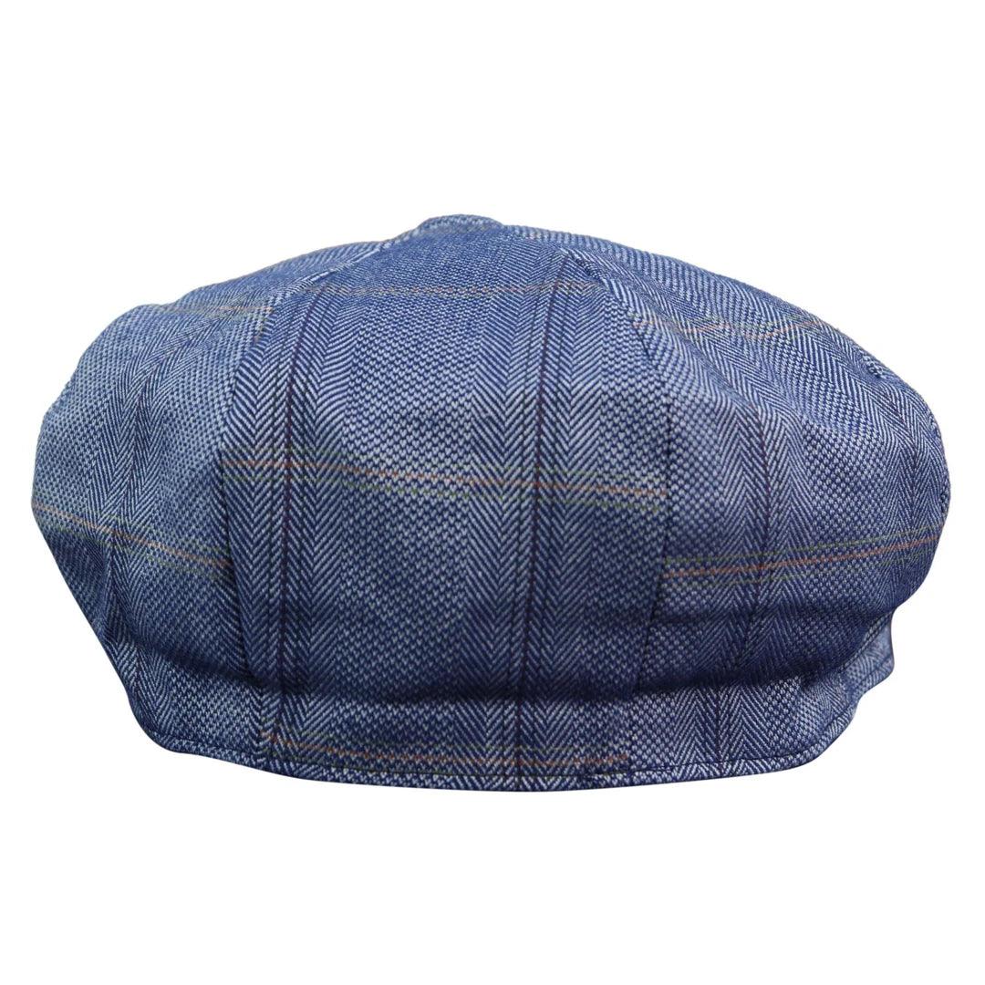 Mens 8 Panel Button Hat Flat Cap Newsboy Baker Boy Check Hat Tweed Blinders - Knighthood Store