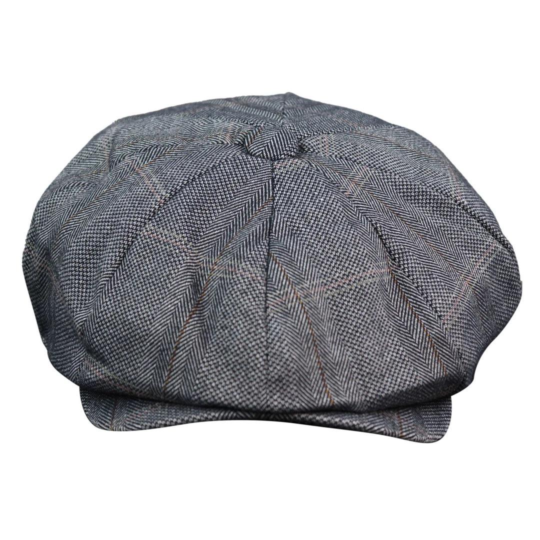 Mens 8 Panel Button Hat Flat Cap Newsboy Baker Boy Check Hat Tweed Blinders - Knighthood Store