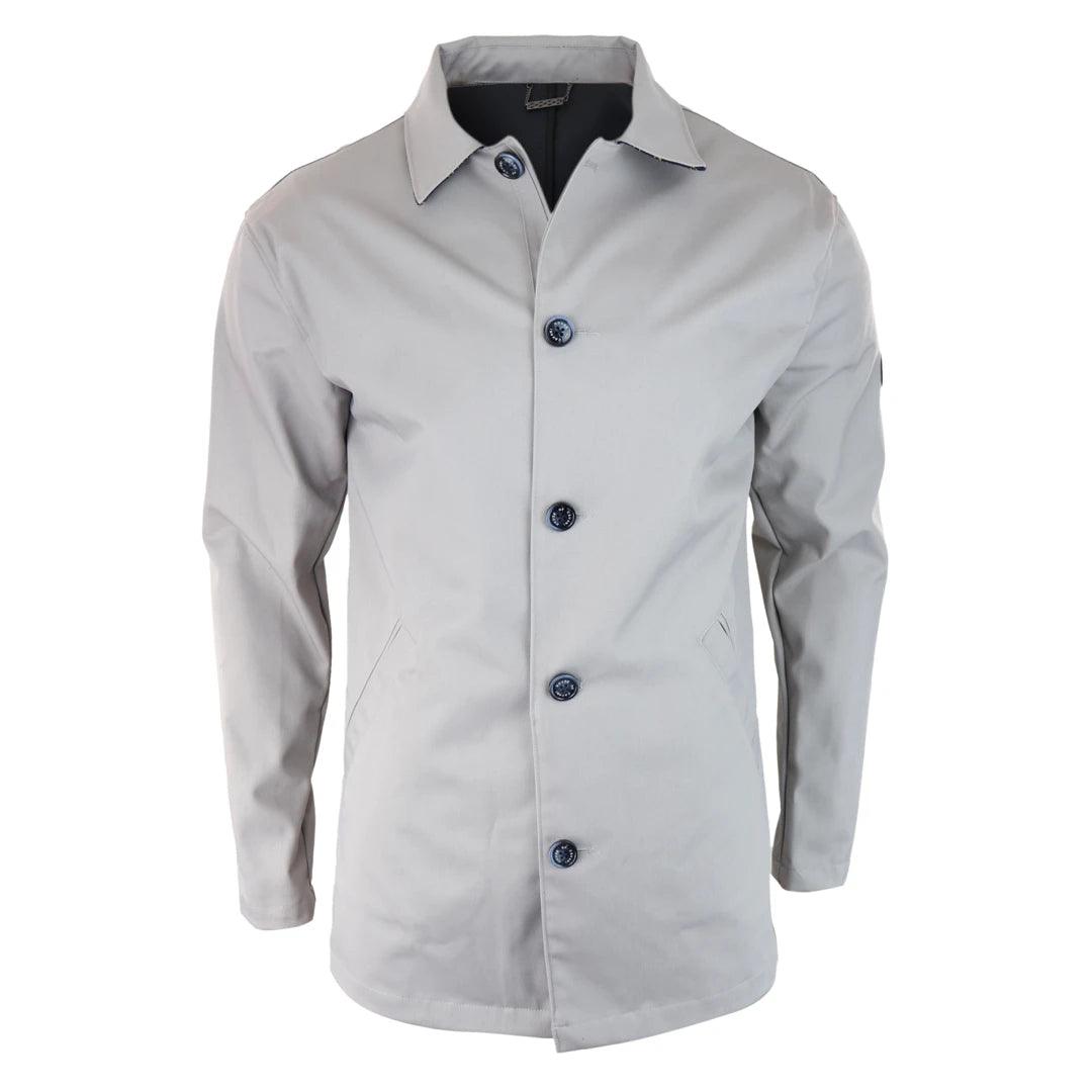 Mens Mid Length Overcoat Jacket Light Weight Smart Casual Beige Navy Mac - Knighthood Store