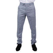 Mens Trousers Light Blue Summer Linen Tailored Fit Wedding Prom Classic - Knighthood Store
