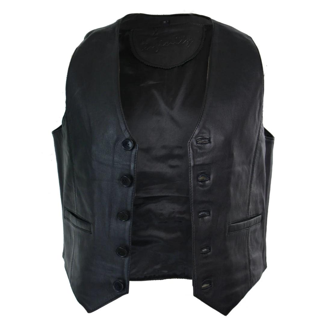 Mens Real Leather Gilet Waistcoat Classic Vintage Retro Black Camel - Knighthood Store