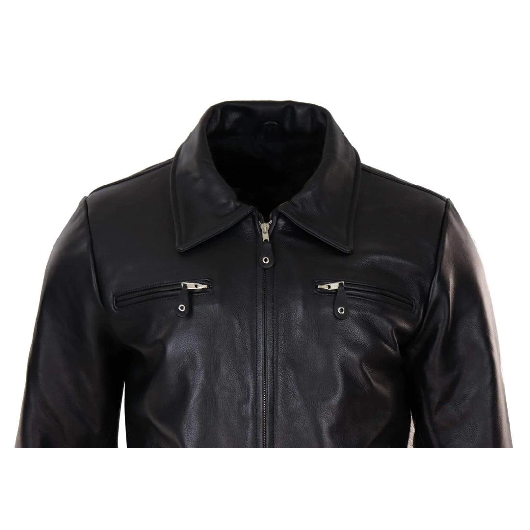 Mens Vintage Black Brown Zip Box Jacket Classic Vintage Car Coat Retro - Knighthood Store