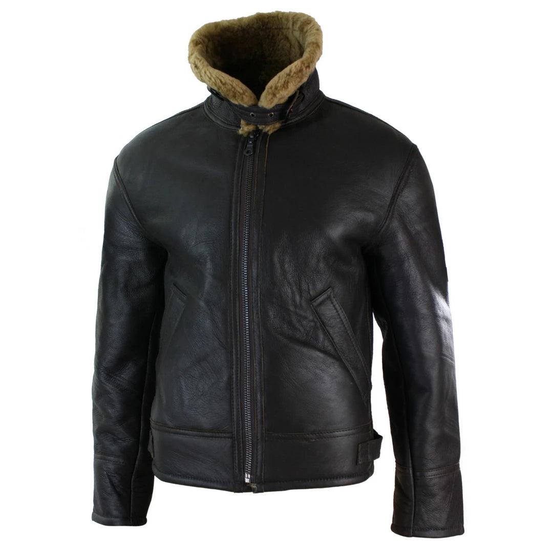 Mens Real Leather Sherling Sheepskin Original B3 Flying Pilot Jacket Warm Winter - Knighthood Store
