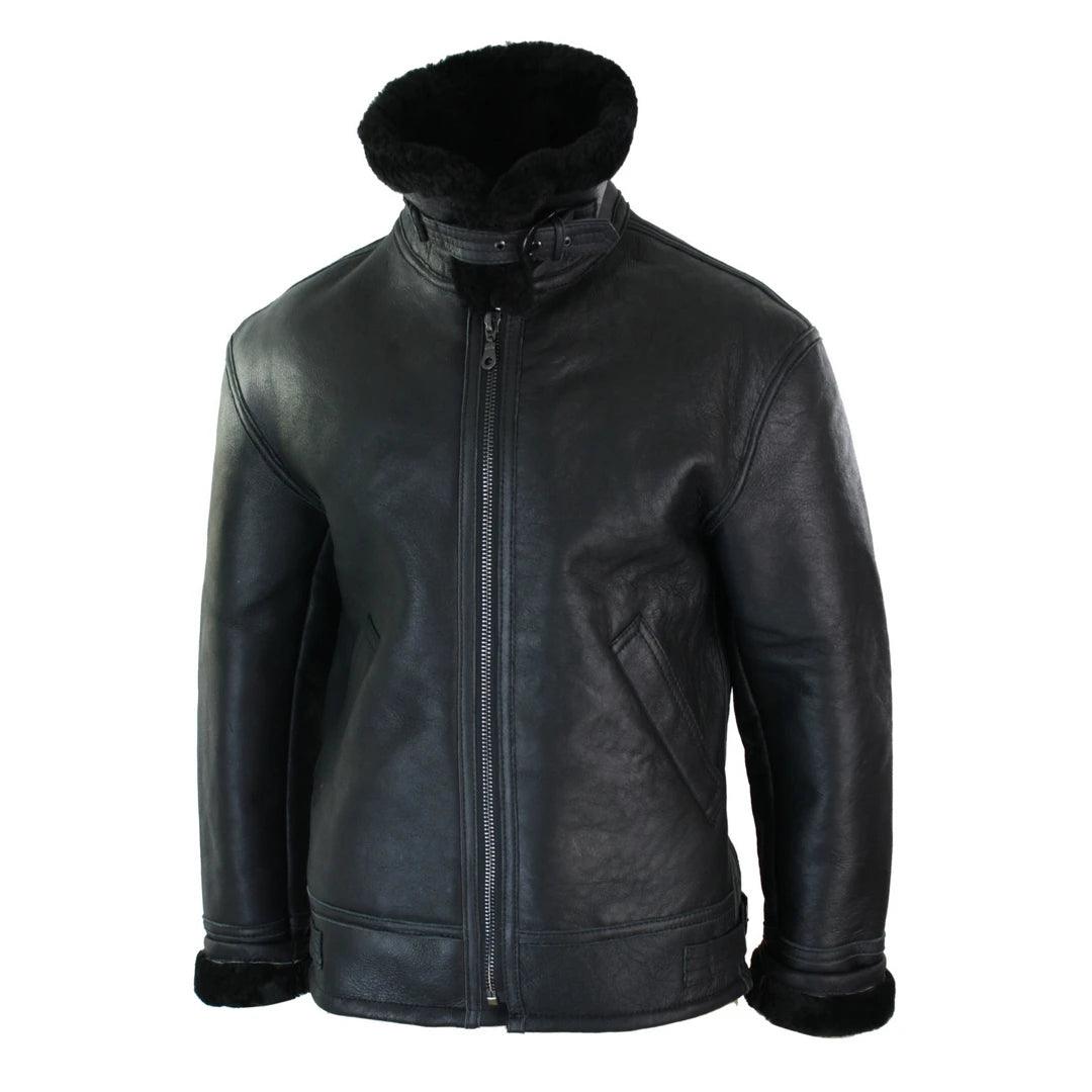Mens Real Leather Sherling Sheepskin Original B3 Flying Pilot Jacket Warm Winter - Knighthood Store