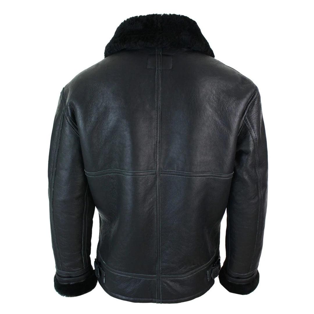 Mens Real Leather Sherling Sheepskin Original B3 Flying Pilot Jacket Warm Winter - Knighthood Store