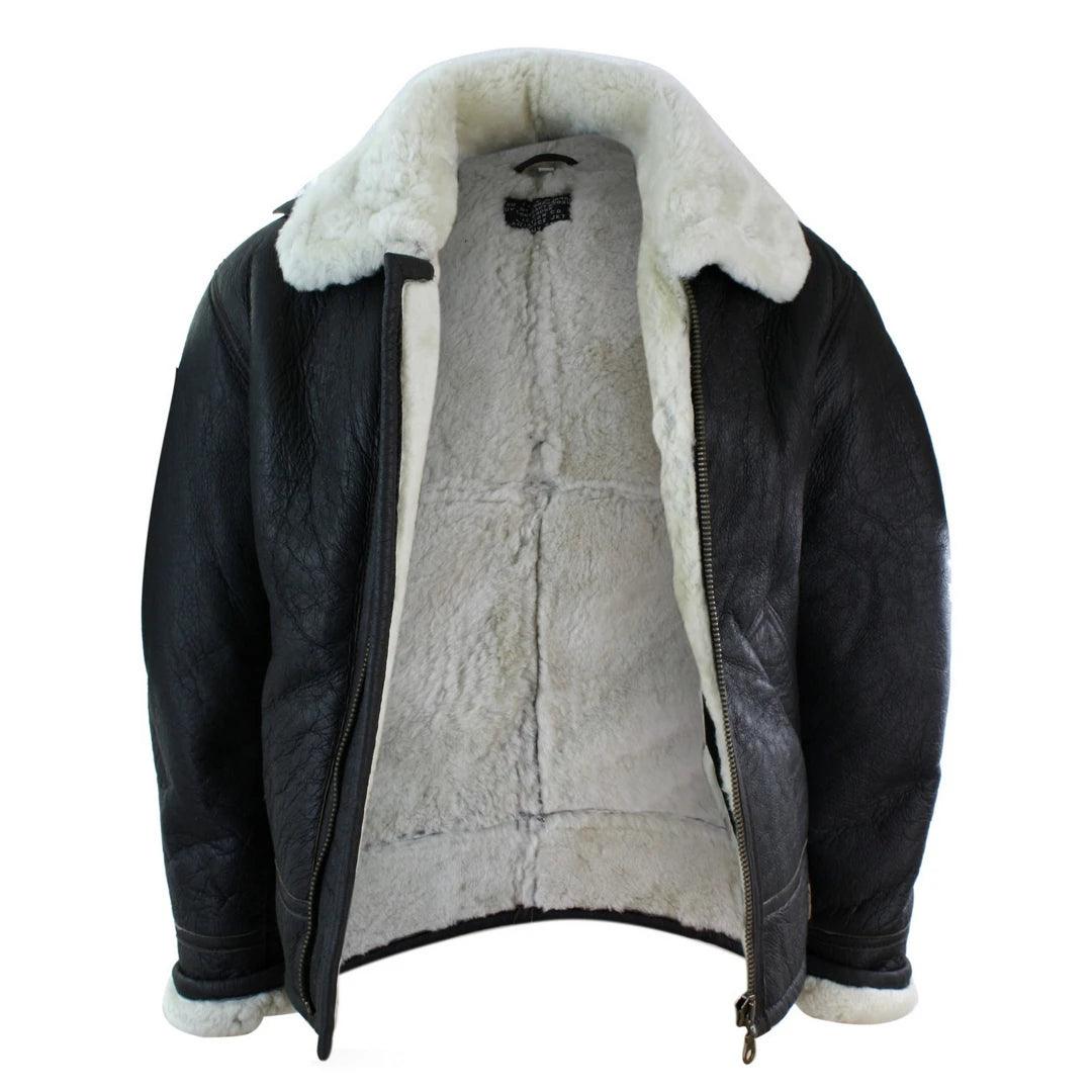 Mens Real Leather Sherling Sheepskin Original B3 Flying Pilot Jacket Warm Winter - Knighthood Store