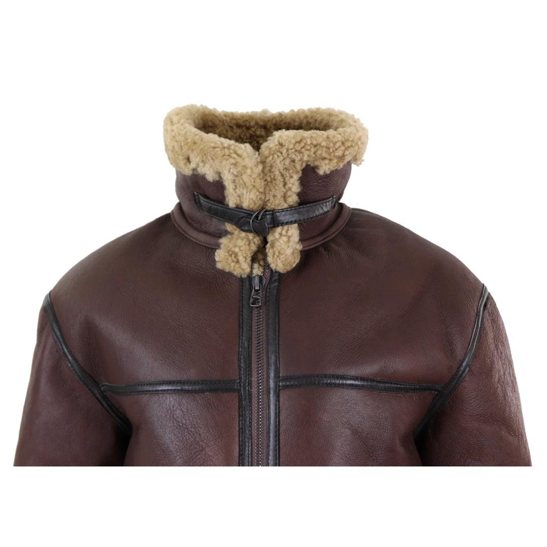 Men's Aviator Real Shearling Sheepskin Leather Bomber Flying Jacket BNWT - Knighthood Store