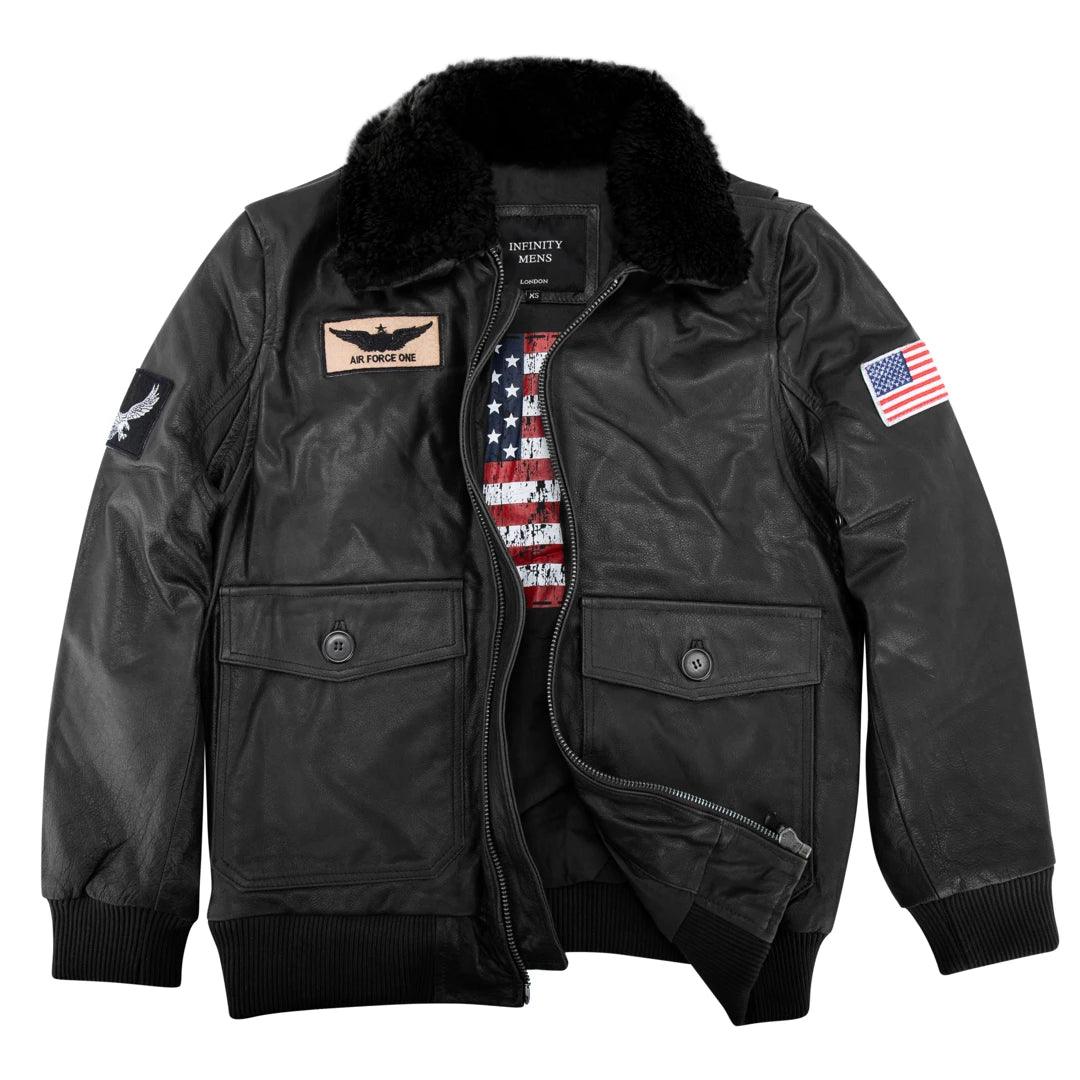 Mens Real Leather US Aviator Air Force Pilot Flying Bomber Jacket - Knighthood Store