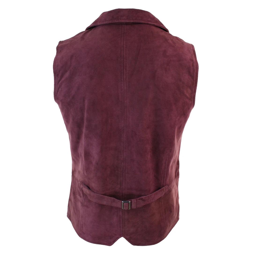 Mens Real Suede Leather Tan Brown Black Smart Casual Gilet Waistcoat Vintage Retro - Knighthood Store