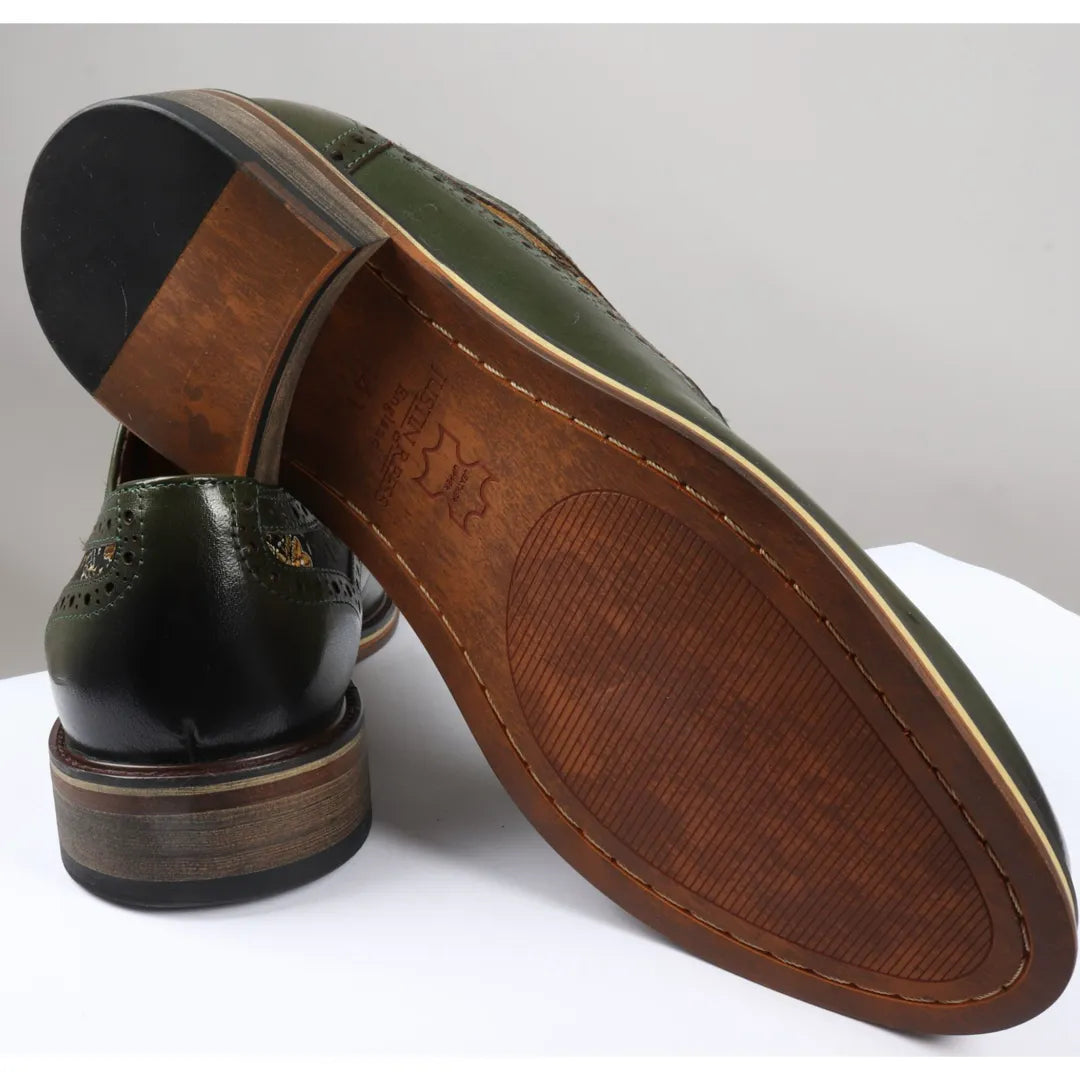 Men's Shoes Floral Print Leather Oxford Brogue Lace Up Formal Dress Shoe