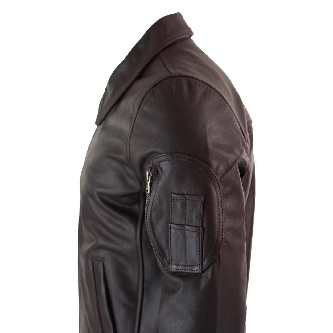 Mens Genuine Real Leather Harrington Bomber MA1 Classic Pilot MOD Jacket - Knighthood Store
