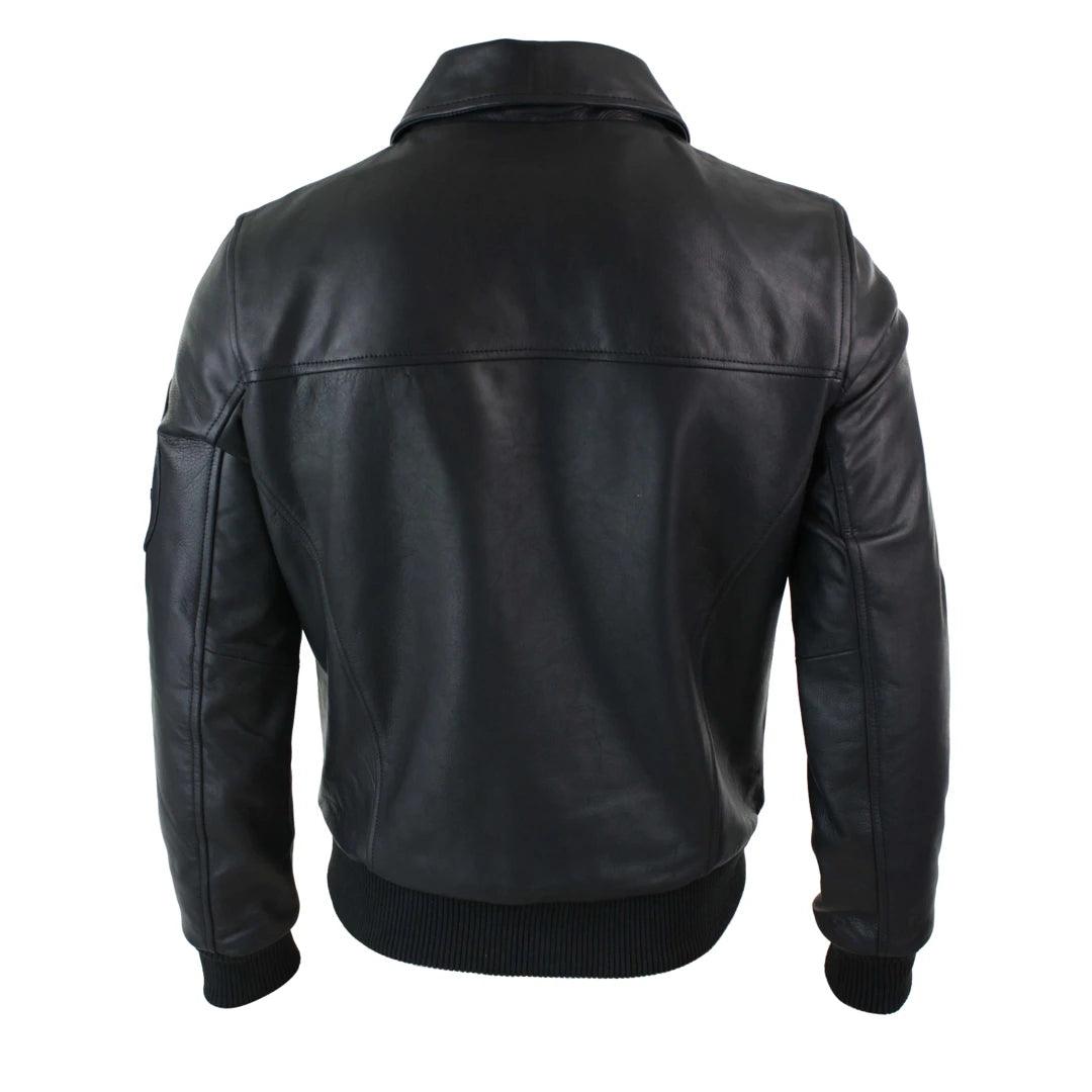 Mens Genuine Real Leather Harrington Bomber MA1 Classic Pilot MOD Jacket - Knighthood Store