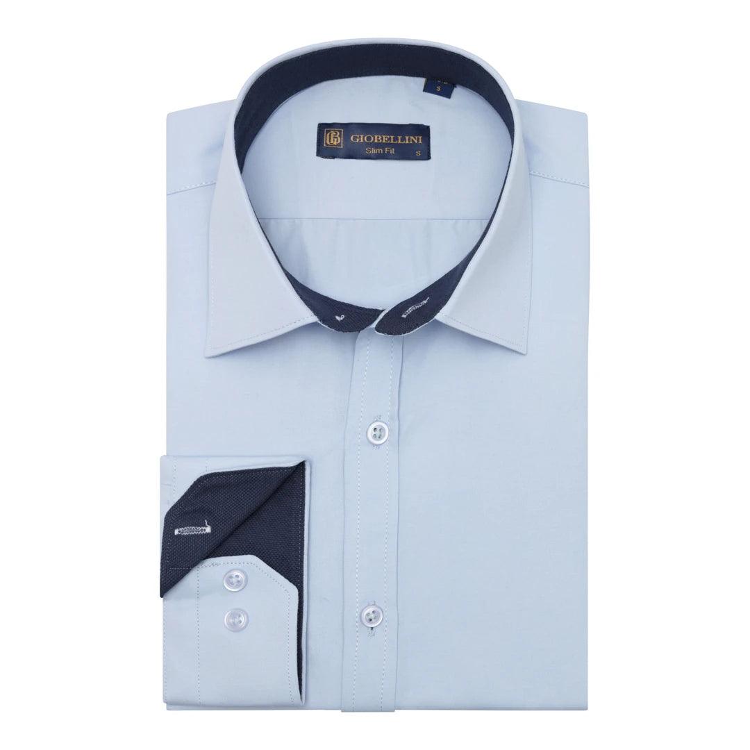 Mens Button Down Cuff Shirt Smart Casual Formal Slim Fit Cotton Long Sleeve - Knighthood Store