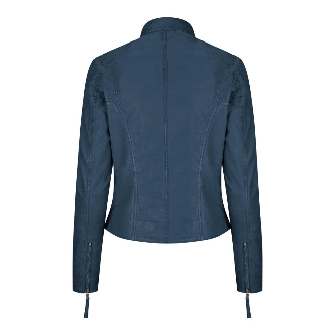 Ladies Womens Real Leather Vintage Slim Fit Biker Leather Jacket - Knighthood Store