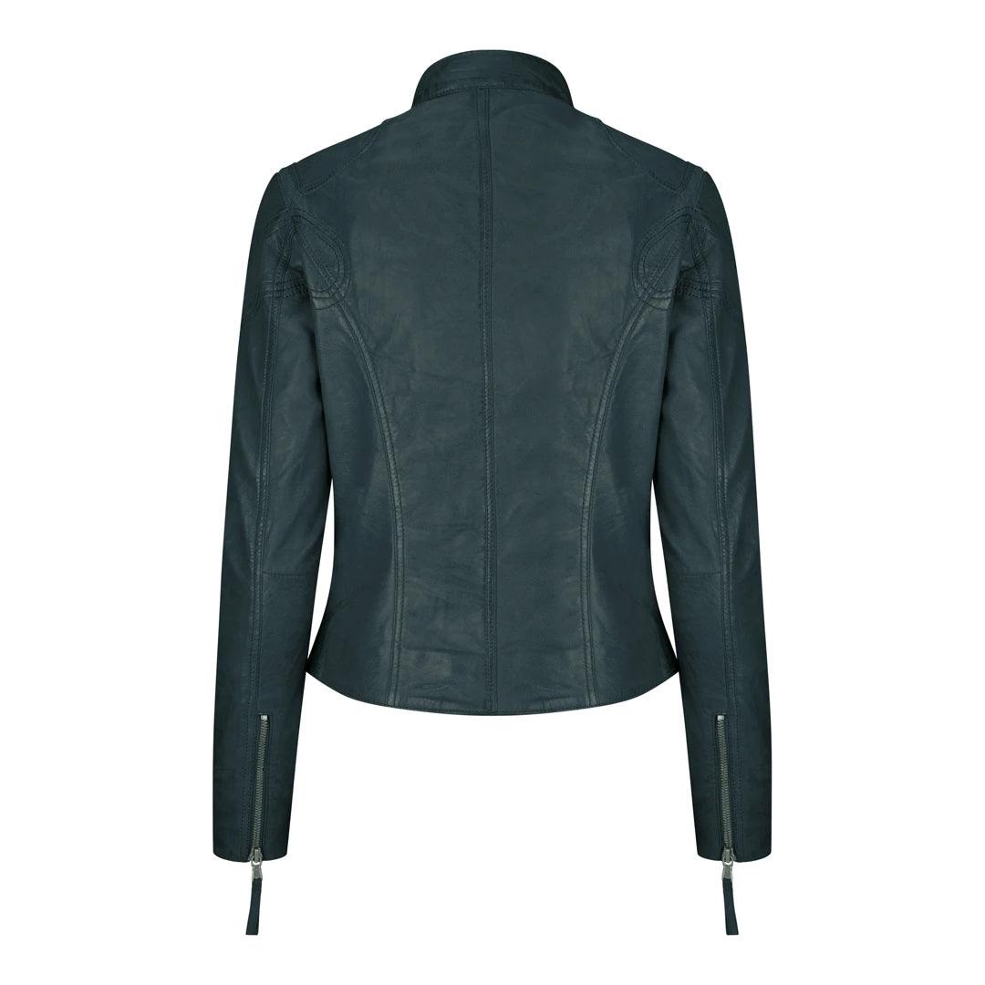 Ladies Womens Real Leather Vintage Slim Fit Biker Leather Jacket - Knighthood Store