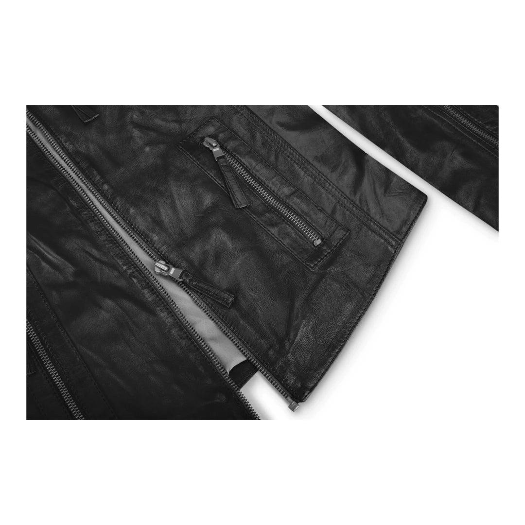 Ladies Womens Real Leather Vintage Slim Fit Biker Leather Jacket - Knighthood Store