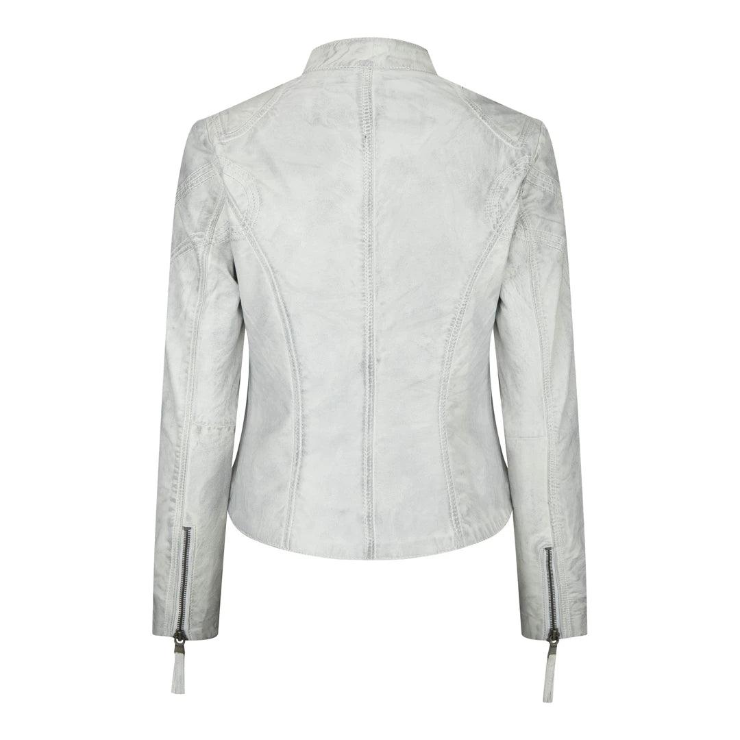 Ladies Womens Real Leather Vintage Slim Fit Biker Leather Jacket - Knighthood Store