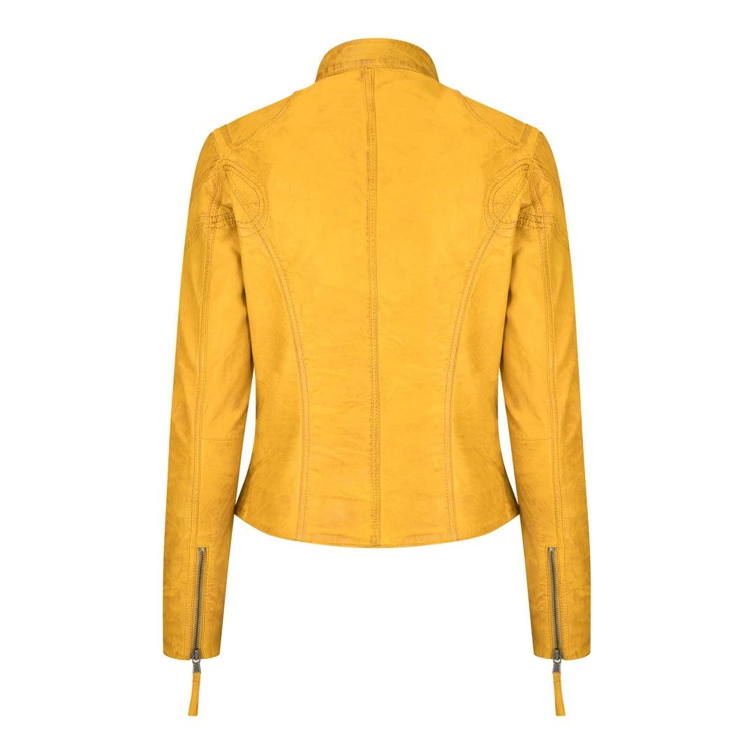 Ladies Womens Real Leather Vintage Slim Fit Biker Leather Jacket - Knighthood Store