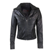 Ladies Women Real Leather Biker Rock Purple Red Slim Fit Jacket - Knighthood Store