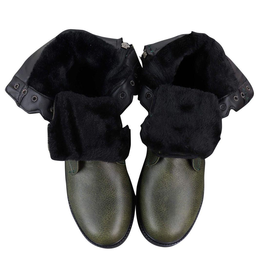 Mens US Military Army Laced Zip Ankle Boots Casual Combat Hiking PU Leather - Knighthood Store